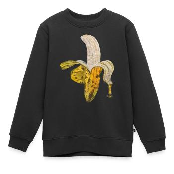 banane partiellement pelée fruit fruité sain - Sweat Premium enfant bio - noir - Devant - AI Model Kid Female (0cm)