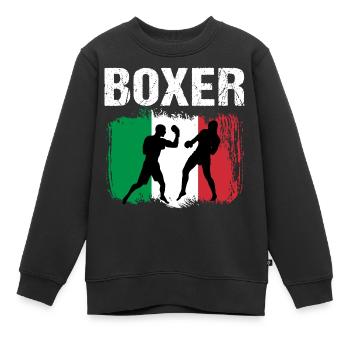 Boxen Italien Boxer - Kinder Premium Organic Sweatshirt - Schwarz - Vorne - AI Model Kid Female (0cm)