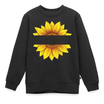 Christliches Sonnenblumendesign Ich bin akzeptiert Römer 8 - Kinder Premium Organic Sweatshirt - Schwarz - Vorne - AI Model Kid Female (0cm)