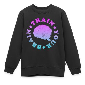 Train your Brain - Kinder Premium Organic Sweatshirt - Schwarz - Vorne - AI Model Kid Female (0cm)