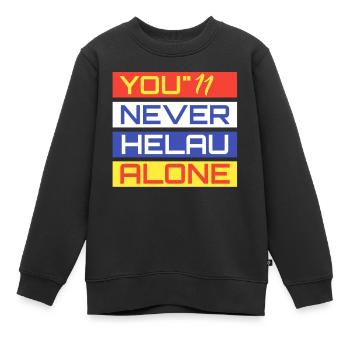 You Never Helau Alone - Kinder Premium Organic Sweatshirt - Schwarz - Vorne - AI Model Kid Female (0cm)
