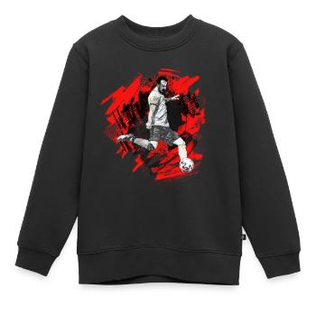 Fußballspieler - Fußball, mein Hobby - Kinder Premium Organic Sweatshirt - Schwarz - Vorne - AI Model Kid Female (0cm)