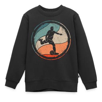 Fußballer Fußball Spieler Retro Fußballspieler - Kinder Premium Organic Sweatshirt - Schwarz - Vorne - AI Model Kid Female (0cm)