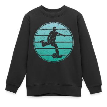 Fußball Fußballspieler Vintage Fußballer - Kinder Premium Organic Sweatshirt - Schwarz - Vorne - AI Model Kid Female (0cm)