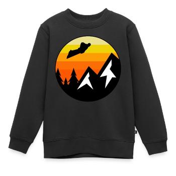 Wingsuit fliegen Base Jumping Skydiving Retro - Kinder Premium Organic Sweatshirt - Schwarz - Vorne - AI Model Kid Female (0cm)