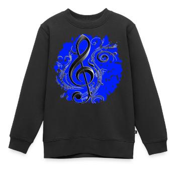 La clef fait partie de la notation musicale - Sweat Premium enfant bio - noir - Devant - AI Model Kid Female (0cm)