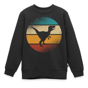 Velociraptor Dino Dinosaures - Sweat Premium enfant bio - noir - Devant - AI Model Kid Female (0cm)