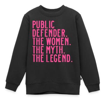 Défenseur public Fille Défenseur public Paroles - Sweat Premium enfant bio - noir - Devant - AI Model Kid Female (0cm)