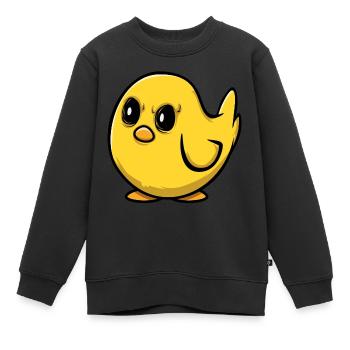 Poussin en colère - Sweat Premium enfant bio - noir - Devant - AI Model Kid Female (0cm)