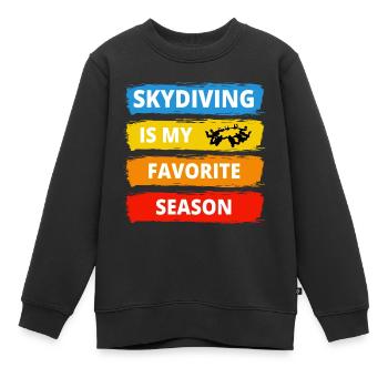 Fallschirmspringen Fallschirmspringen - Kinder Premium Organic Sweatshirt - Schwarz - Vorne - AI Model Kid Female (0cm)