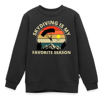 Fallschirmspringen Fallschirmspringen - Kinder Premium Organic Sweatshirt - Schwarz - Vorne - AI Model Kid Female (0cm)