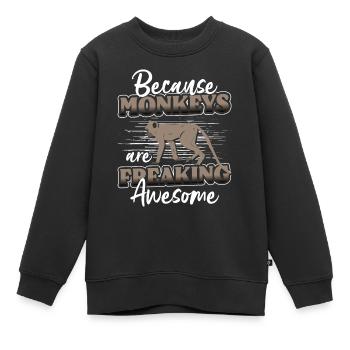 Affe Affig Menschenaffe Albern - Kinder Premium Organic Sweatshirt - Schwarz - Vorne - AI Model Kid Female (0cm)