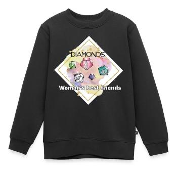 Farbiger Diamant - Kinder Premium Organic Sweatshirt - Schwarz - Vorne - AI Model Kid Female (0cm)