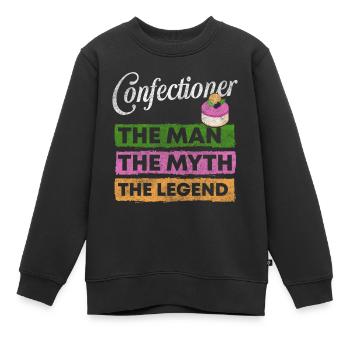 Pâtisserie Pâtisserie Bonbons - Sweat Premium enfant bio - noir - Devant - AI Model Kid Female (0cm)