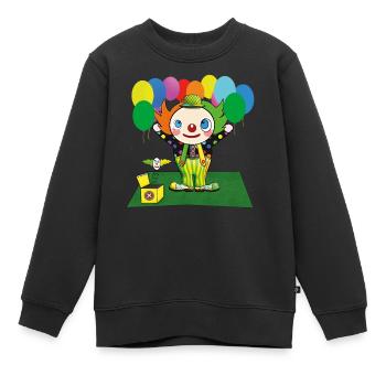 Clown - Kinder Premium Organic Sweatshirt - Schwarz - Vorne - AI Model Kid Female (0cm)