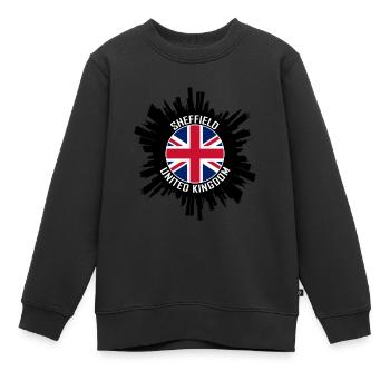Sheffield Skyline Uk Flag Souvenir de voyage - Sweat Premium enfant bio - noir - Devant - AI Model Kid Female (0cm)