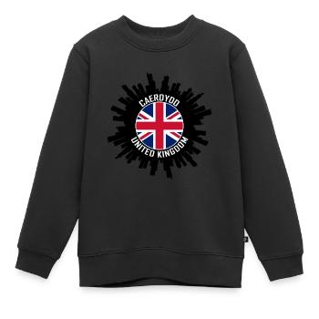Caerdydd Skyline Uk Flag Souvenir de voyage - Sweat Premium enfant bio - noir - Devant - AI Model Kid Female (0cm)