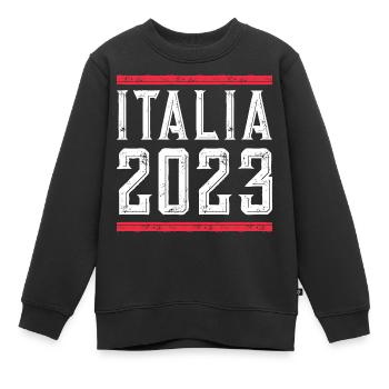 Italia 2023 - Kinder Premium Organic Sweatshirt - Schwarz - Vorne - AI Model Kid Female (0cm)