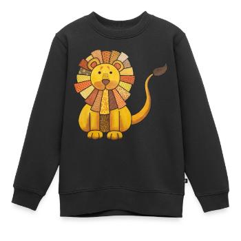 Löwe niedlich Babylöwe Kinder kawaii Kindergarten - Kinder Premium Organic Sweatshirt - Schwarz - Vorne - AI Model Kid Female (0cm)
