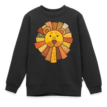 Löwe niedlich Babylöwe Kinder kawaii Kindergarten - Kinder Premium Organic Sweatshirt - Schwarz - Vorne - AI Model Kid Female (0cm)