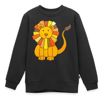 Löwe niedlich Babylöwe Kinder kawaii Kindergarten - Kinder Premium Organic Sweatshirt - Schwarz - Vorne - AI Model Kid Female (0cm)