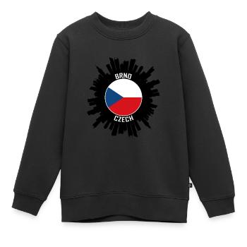 Brünn Skyline Tschechische Flagge Reise Souvenir - Kinder Premium Organic Sweatshirt - Schwarz - Vorne - AI Model Kid Female (0cm)