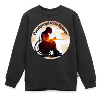 Die Paralympischen Spiele bauen Klischees ab - Kinder Premium Organic Sweatshirt - Schwarz - Vorne - AI Model Kid Female (0cm)