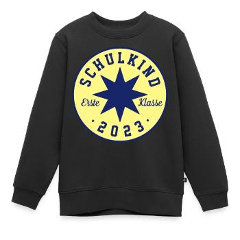 SCHULKIND 2023 - EINSCHULUNG - ERSTER SCHULTAG - Kinder Premium Organic Sweatshirt - Schwarz - Vorne - AI Model Kid Female (0cm)