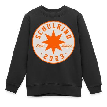 SCHULKIND 2023 - ERSTER SCHULTAG - EINSCHULUNG - Kinder Premium Organic Sweatshirt - Schwarz - Vorne - AI Model Kid Female (0cm)