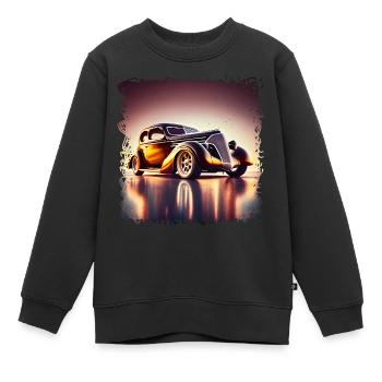 Les voitures classiques donnent un aperçu de plusieurs époques - Sweat Premium enfant bio - noir - Devant - AI Model Kid Female (0cm)