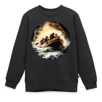 Rafting ist ein toller Teamsport - Kinder Premium Organic Sweatshirt - Schwarz - Vorne - AI Model Kid Female (0cm)