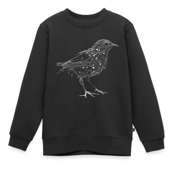 Filigraner surrealer Cyborg Vogel - Kinder Premium Organic Sweatshirt - Schwarz - Vorne - AI Model Kid Female (0cm)