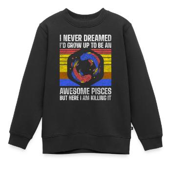 Fische Neptun Geburtsmonat Planet - Kinder Premium Organic Sweatshirt - Schwarz - Vorne - AI Model Kid Female (0cm)