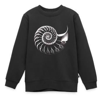 Nautilus/ Goldener Schnitt minimalistisch - Kinder Premium Organic Sweatshirt - Schwarz - Vorne - AI Model Kid Female (0cm)
