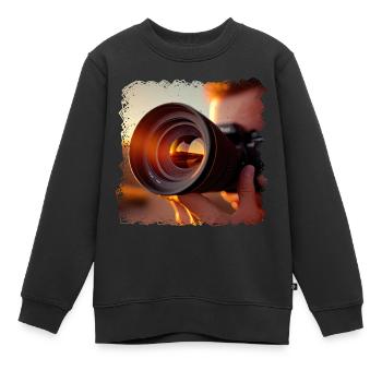 Digitalkameras - Ein Werkzeug für Hobbyfotografen - Kinder Premium Organic Sweatshirt - Schwarz - Vorne - AI Model Kid Female (0cm)