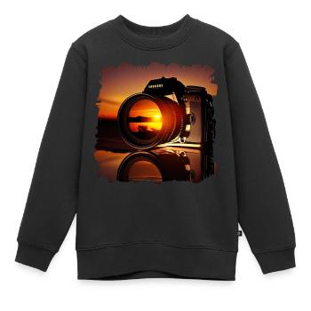 Capturez les moments de la vie avec votre appareil photo - Sweat Premium enfant bio - noir - Devant - AI Model Kid Female (0cm)