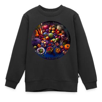 Vegetarier brauchen ausgewogene Ernährung - Kinder Premium Organic Sweatshirt - Schwarz - Vorne - AI Model Kid Female (0cm)