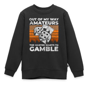 Karten Spielen Spiel - Kinder Premium Organic Sweatshirt - Schwarz - Vorne - AI Model Kid Female (0cm)