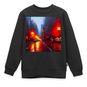Regen Lampen - Impressionistischer Stil - Kinder Premium Organic Sweatshirt - Schwarz - Vorne - AI Model Kid Female (0cm)