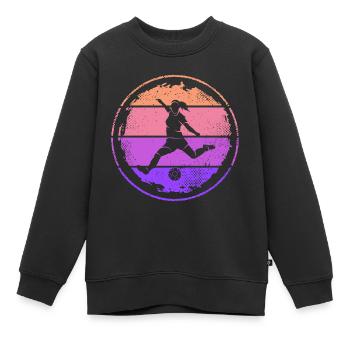 Fußballer Fußballspieler Frauen Mädchen Fußball - Kinder Premium Organic Sweatshirt - Schwarz - Vorne - AI Model Kid Female (0cm)