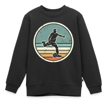 Fußballer Fußballtrainer Vintage Fußballspieler - Kinder Premium Organic Sweatshirt - Schwarz - Vorne - AI Model Kid Female (0cm)