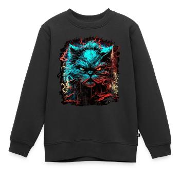 Persian cat - Kids Premium Organic Sweatshirt - black - Front - AI Model Kid Female (0cm)