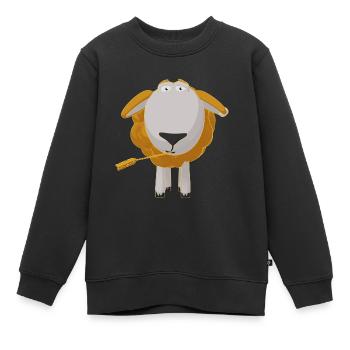 Rowan The Sheep - Kids Premium Organic Sweatshirt - black - Front - AI Model Kid Female (0cm)