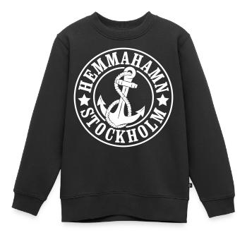 Stockholm - Sweat Premium enfant bio - noir - Devant - AI Model Kid Female (0cm)
