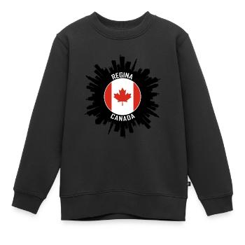 Regina Skyline Kanada Flagge Reise-Souvenir - Kinder Premium Organic Sweatshirt - Schwarz - Vorne - AI Model Kid Female (0cm)