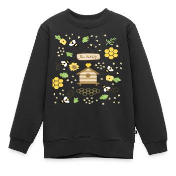 Bee Honey - Kinder Premium Organic Sweatshirt - Schwarz - Vorne - AI Model Kid Female (0cm)