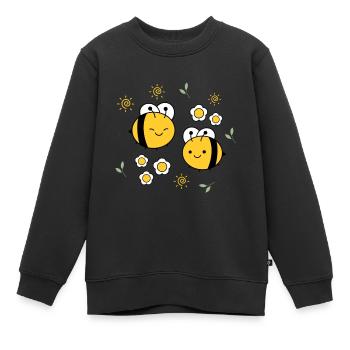 Bienen Paar - Kinder Premium Organic Sweatshirt - Schwarz - Vorne - AI Model Kid Female (0cm)