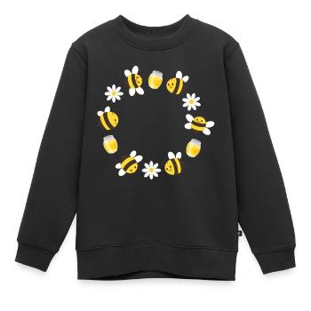 Bienen Kranz - Kinder Premium Organic Sweatshirt - Schwarz - Vorne - AI Model Kid Female (0cm)