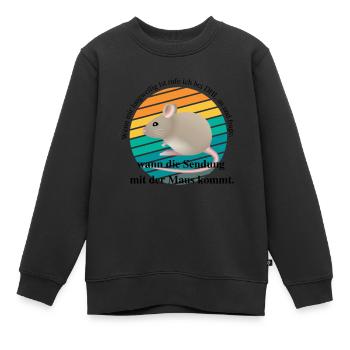 Wenn mir langweilig ist rufe ich bei DHL an und... - Kinder Premium Organic Sweatshirt - Schwarz - Vorne - AI Model Kid Female (0cm)