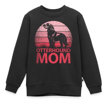 Otterhound Otter Chien Maman Maîtresse Rose - Sweat Premium enfant bio - noir - Devant - AI Model Kid Female (0cm)